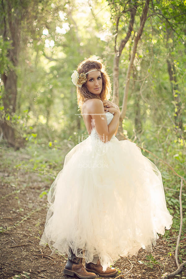 backlight glamour portrait with vintage tulle skirt and bustier